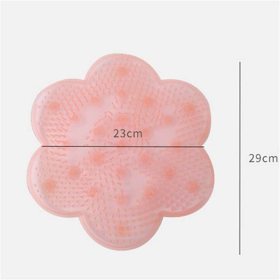 Lazy Bath Shower Back Brush Massage Pad 1pcs Soft Silicone Suction Cup Bathroom Remover Skid Cleaning Foot Brush Pad Bath Mat